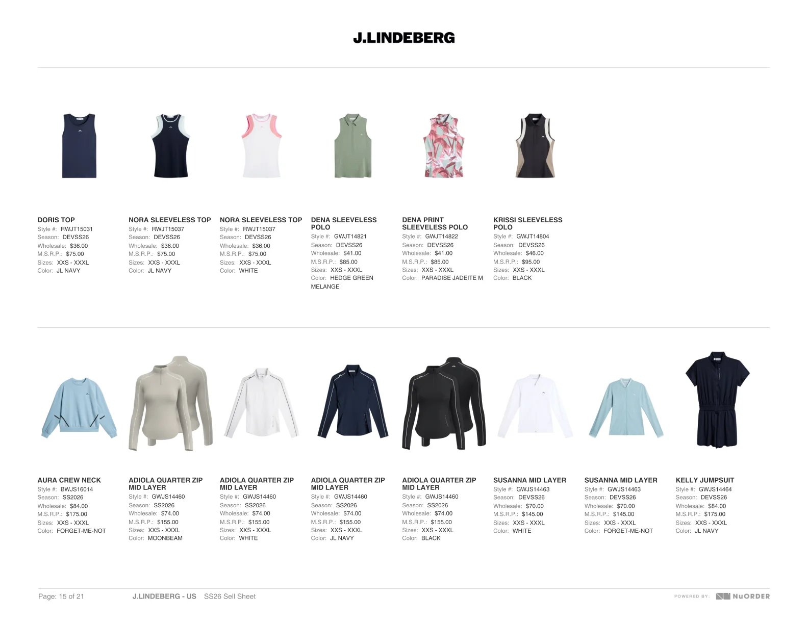 J.Lindeberg — SS26 Sales Book — Page 15